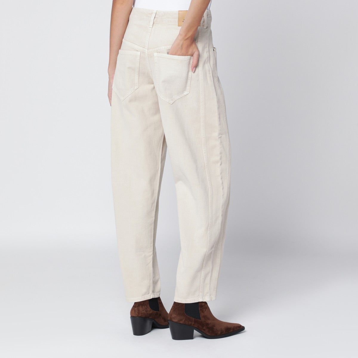 ISABEL MARANT Ecru cotton blend trousers