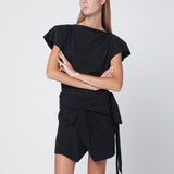 ISABEL MARANT Black Sebani asymmetrical T-shirt