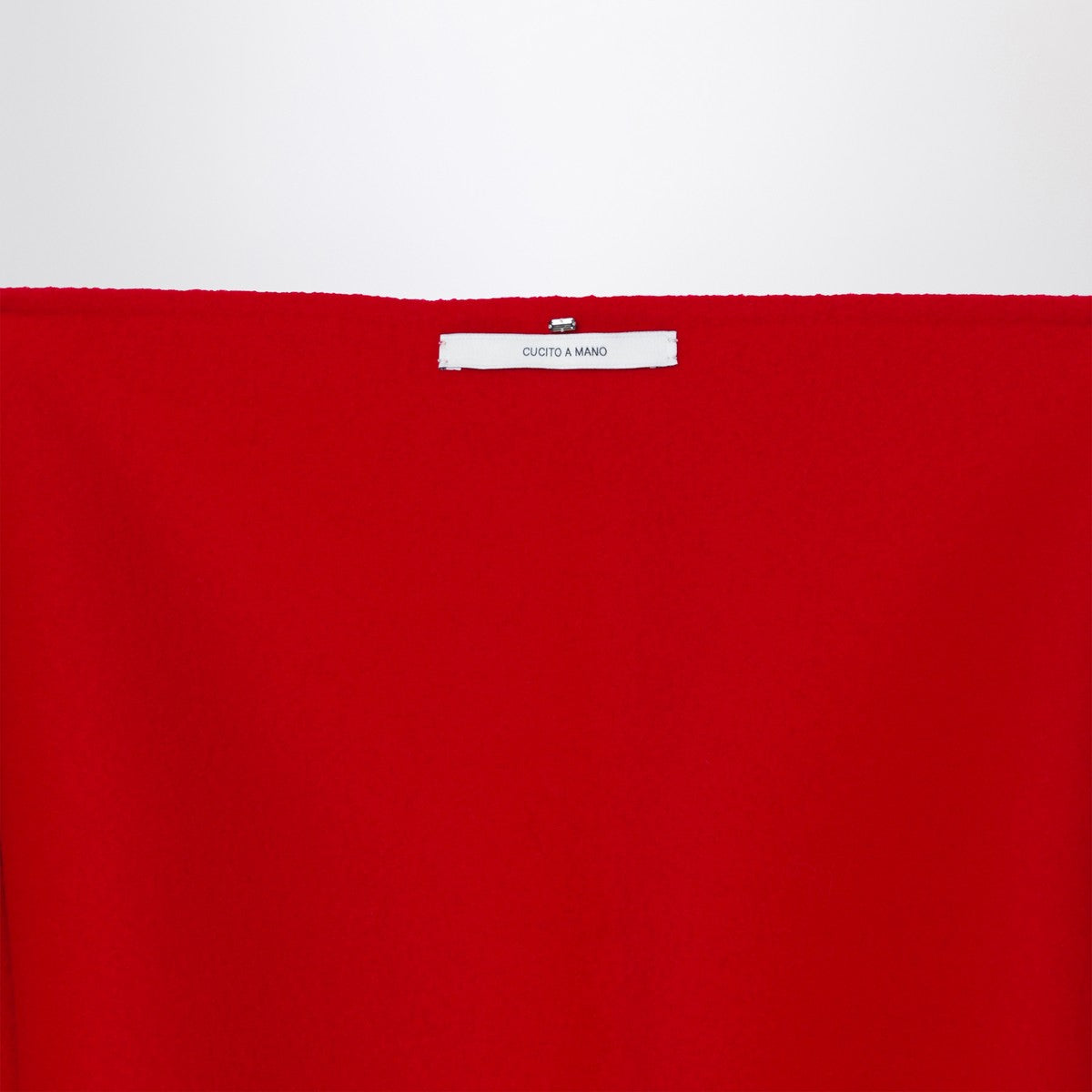 Sportmax Red Wool Scarf with Fringes