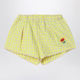 Bobo Choses Yellow shorts in Vichy fabric