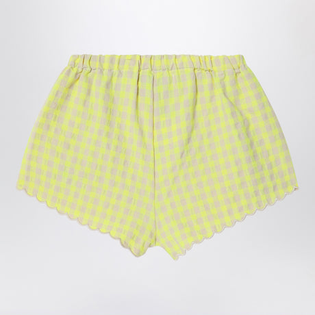 Bobo Choses Yellow shorts in Vichy fabric