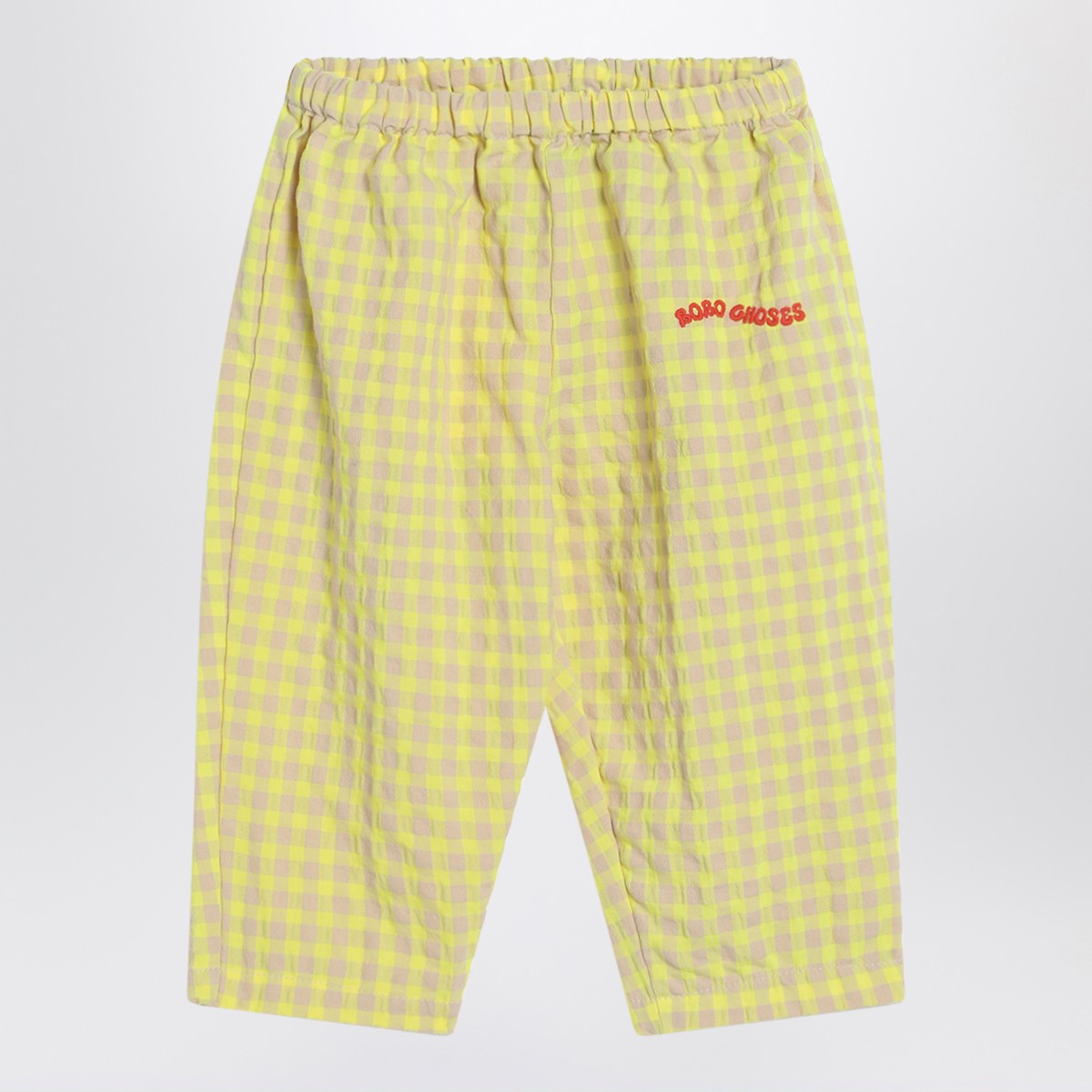Bobo Choses Yellow pants in Vichy fabric