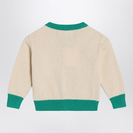 Bobo Choses Lucky Fish ivory/green cardigan