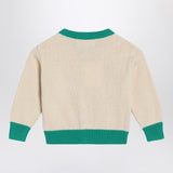 Bobo Choses Lucky Fish ivory/green cardigan