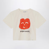 Bobo Choses Joyful Face ivory T-shirt