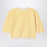 Bobo Choses Ivory/yellow striped button sweatshirt