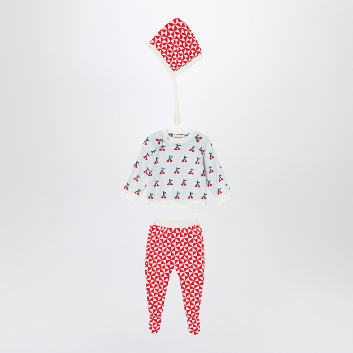 Bobo Choses Cherry three-piece set in cotton blend