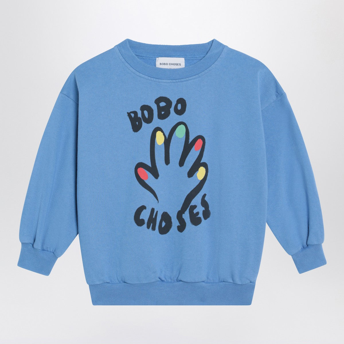 Bobo Choses Light blue sweatshirt with logo print