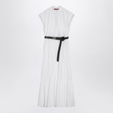 Max Mara Studio White cotton shirt dress with ruffles