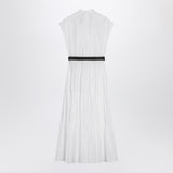 Max Mara Studio White cotton shirt dress with ruffles