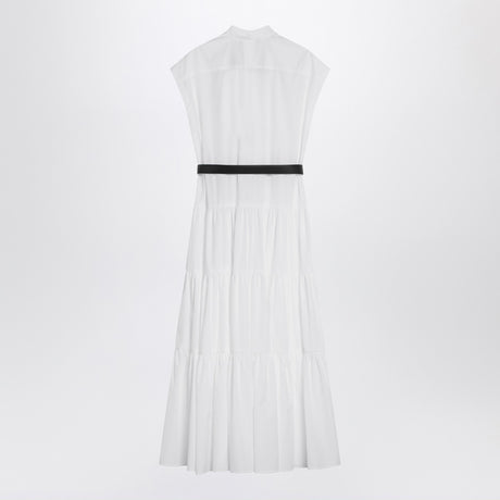 Max Mara Studio White cotton shirt dress with ruffles