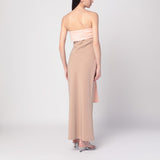 BERNADETTE Beige/pink Bart dress with oversized bow