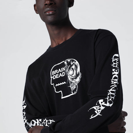 Brain Dead Black sweatshirt with logo prints