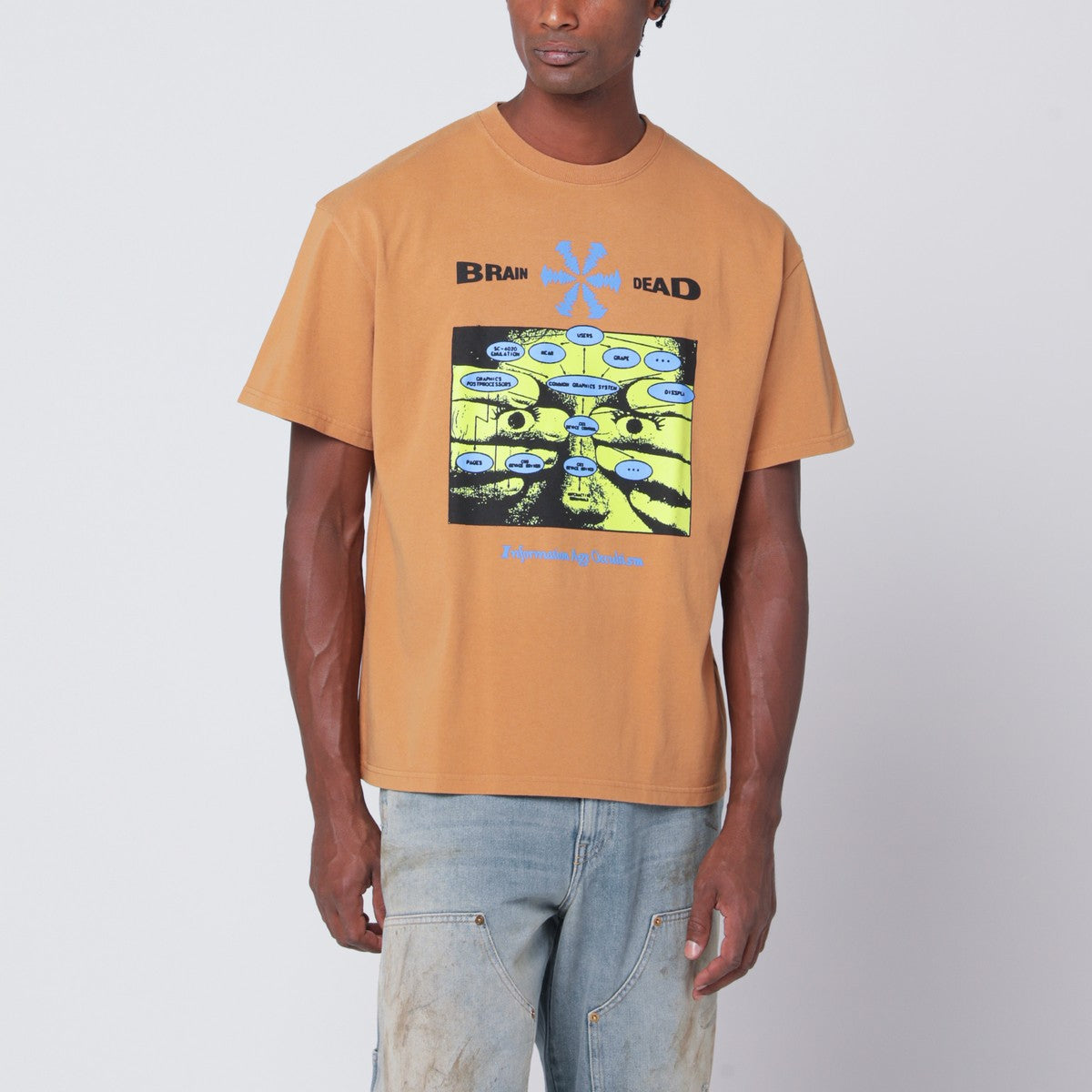 Brain Dead Cumin-coloured Information Age Occultism T-shirt
