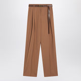 Max Mara Studio Hazelnut wool canvas trousers