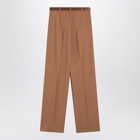 Max Mara Studio Hazelnut wool canvas trousers