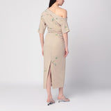 BERNADETTE Beige embroidered Bowery dress