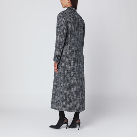 Tagliatore Black houndstooth double-breasted coat