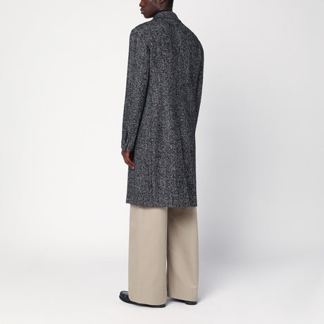 Tagliatore Black/beige houndstooth double-breasted coat