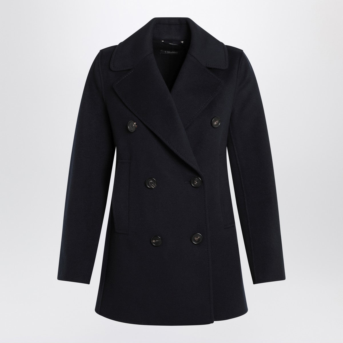 S Max Mara Double-breasted coat in midnight blue wool