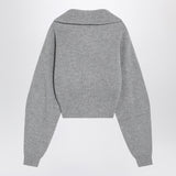 Sportmax Grey zip-up cardigan in wool and cashmere