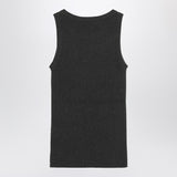 S Max Mara Green ribbed tank top in wool and cashmere