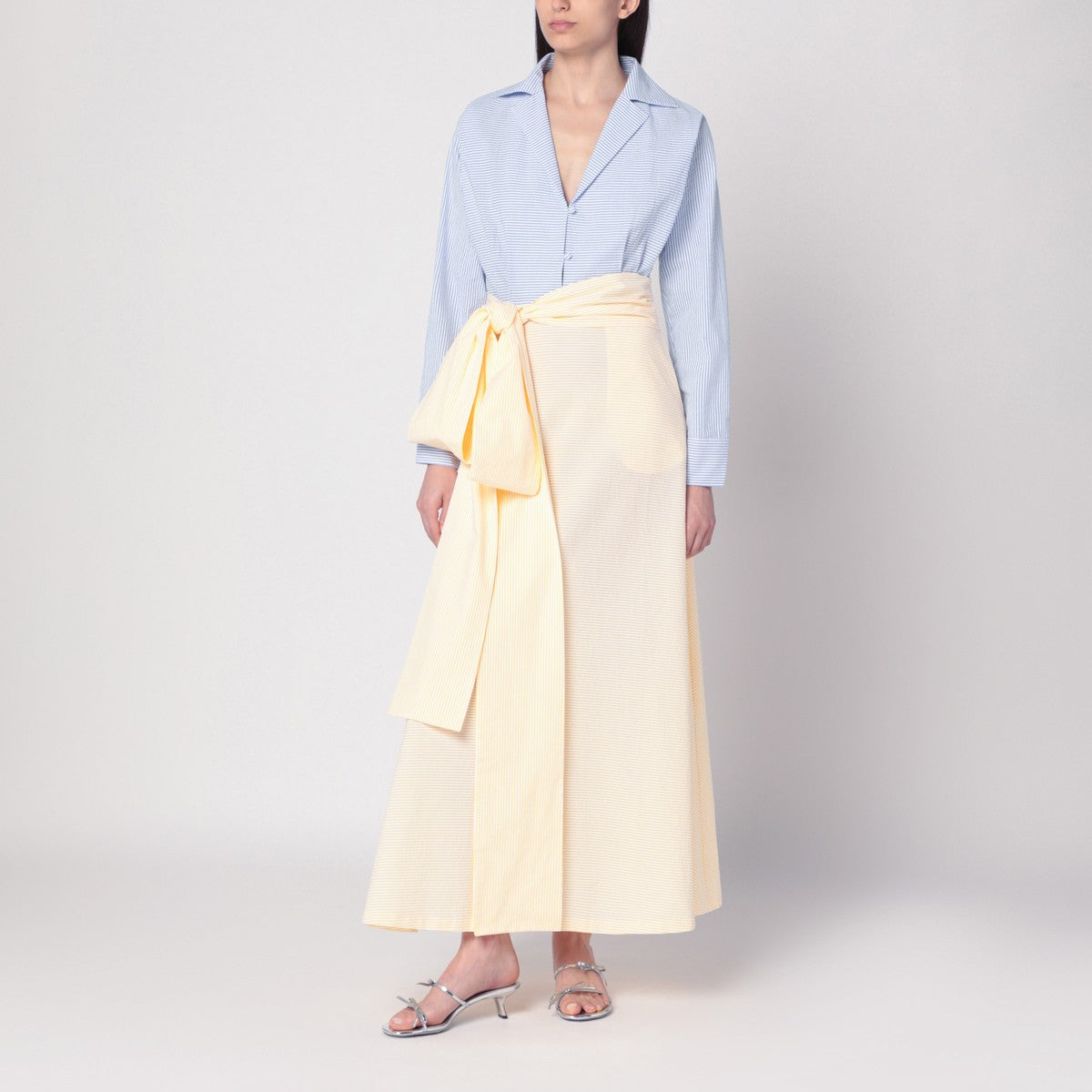 BERNADETTE Clarence shirt dress blue/yellow