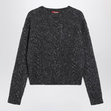 Max Mara Studio Anthracite boxy sweater in alpaca blend