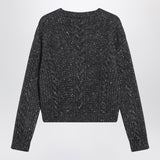 Max Mara Studio Anthracite boxy sweater in alpaca blend