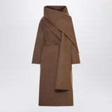 S Max Mara Hazelnut wool wrap coat
