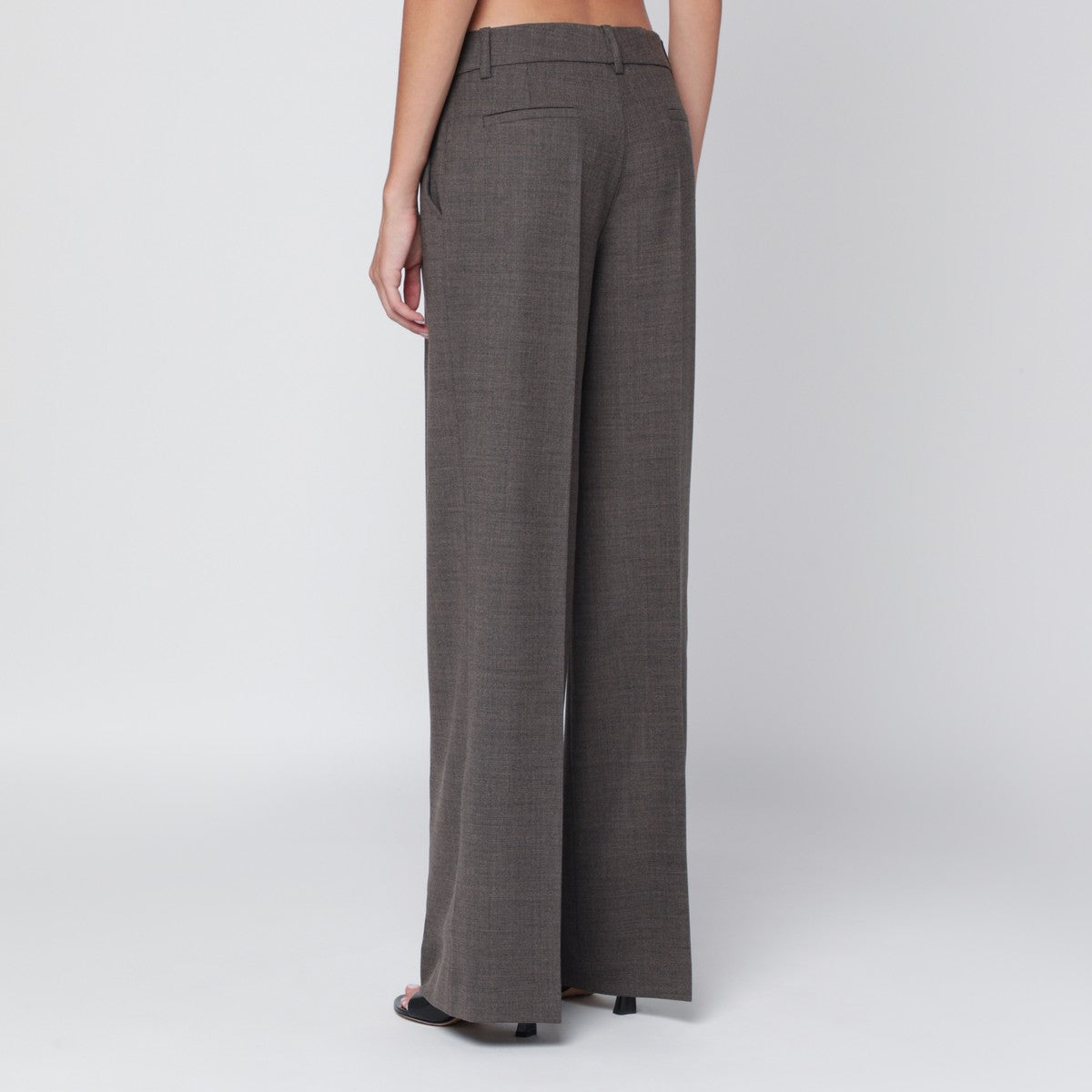 P.A.R.O.S.H. Chestnut-coloured wool blend trousers