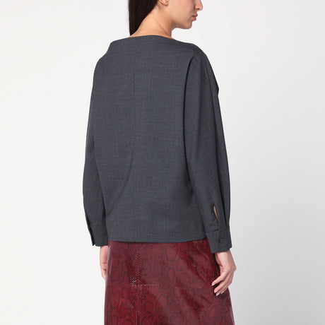 P.A.R.O.S.H. Anthracite wool blouse-shirt