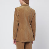P.A.R.O.S.H. Camel-coloured ribbed velvet jacket