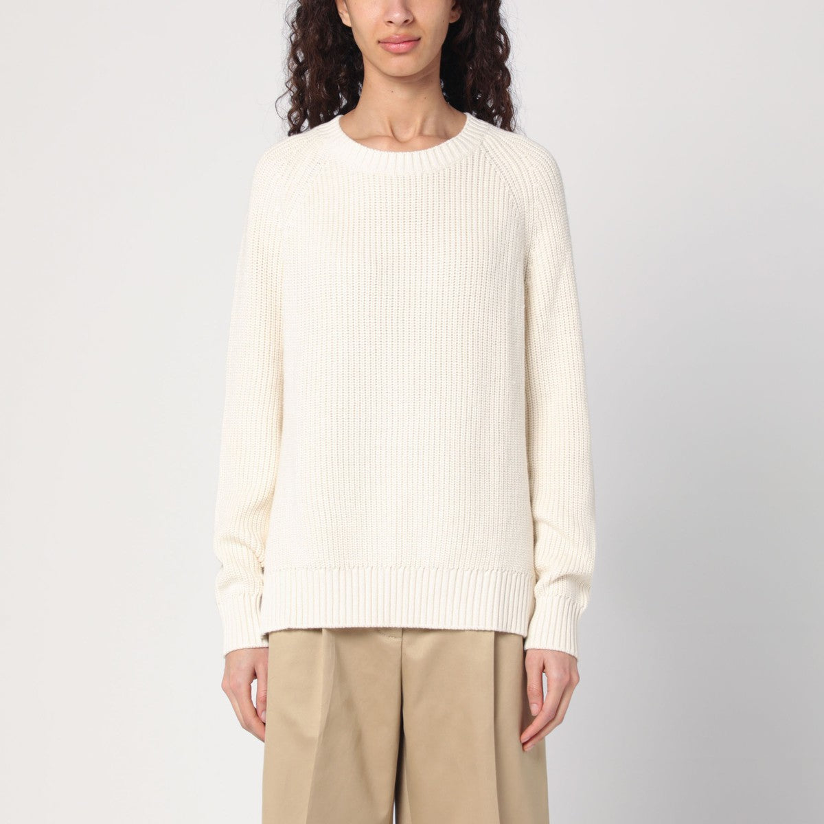 P.A.R.O.S.H. Sweater cream in cotton and cashmere