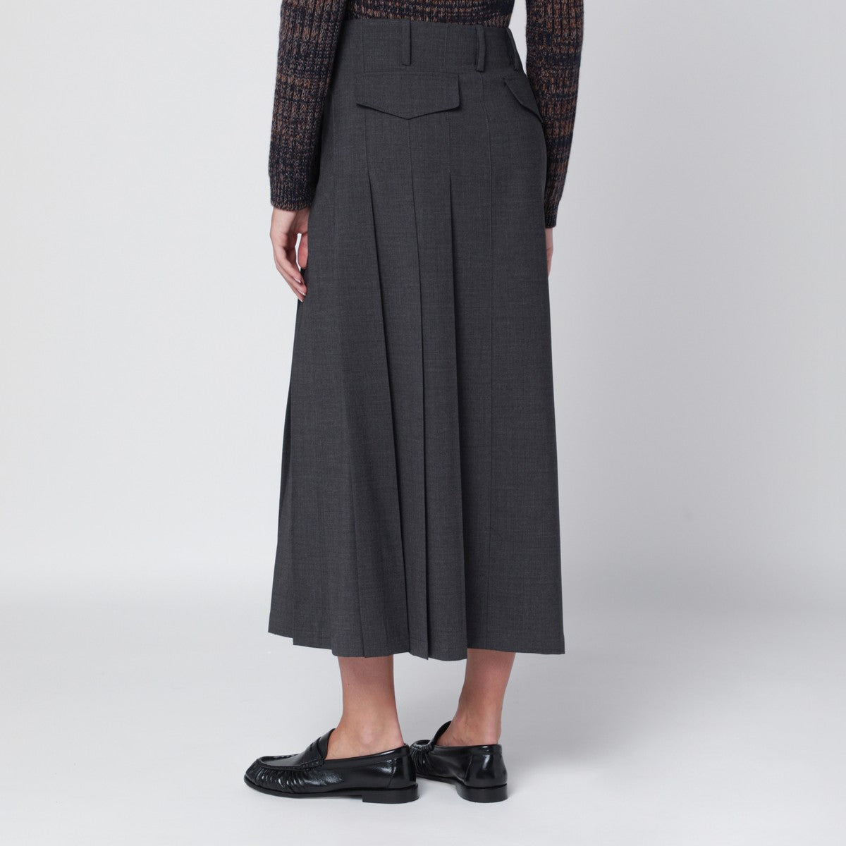 P.A.R.O.S.H. Grey wool wrap skirt