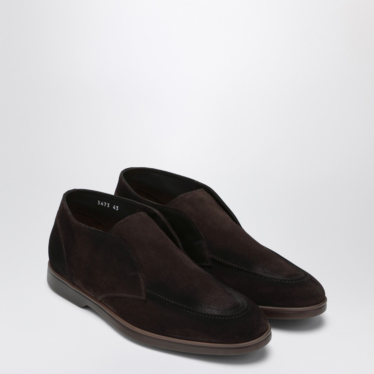 Doucal''s Lace-free desert boot in brown suede