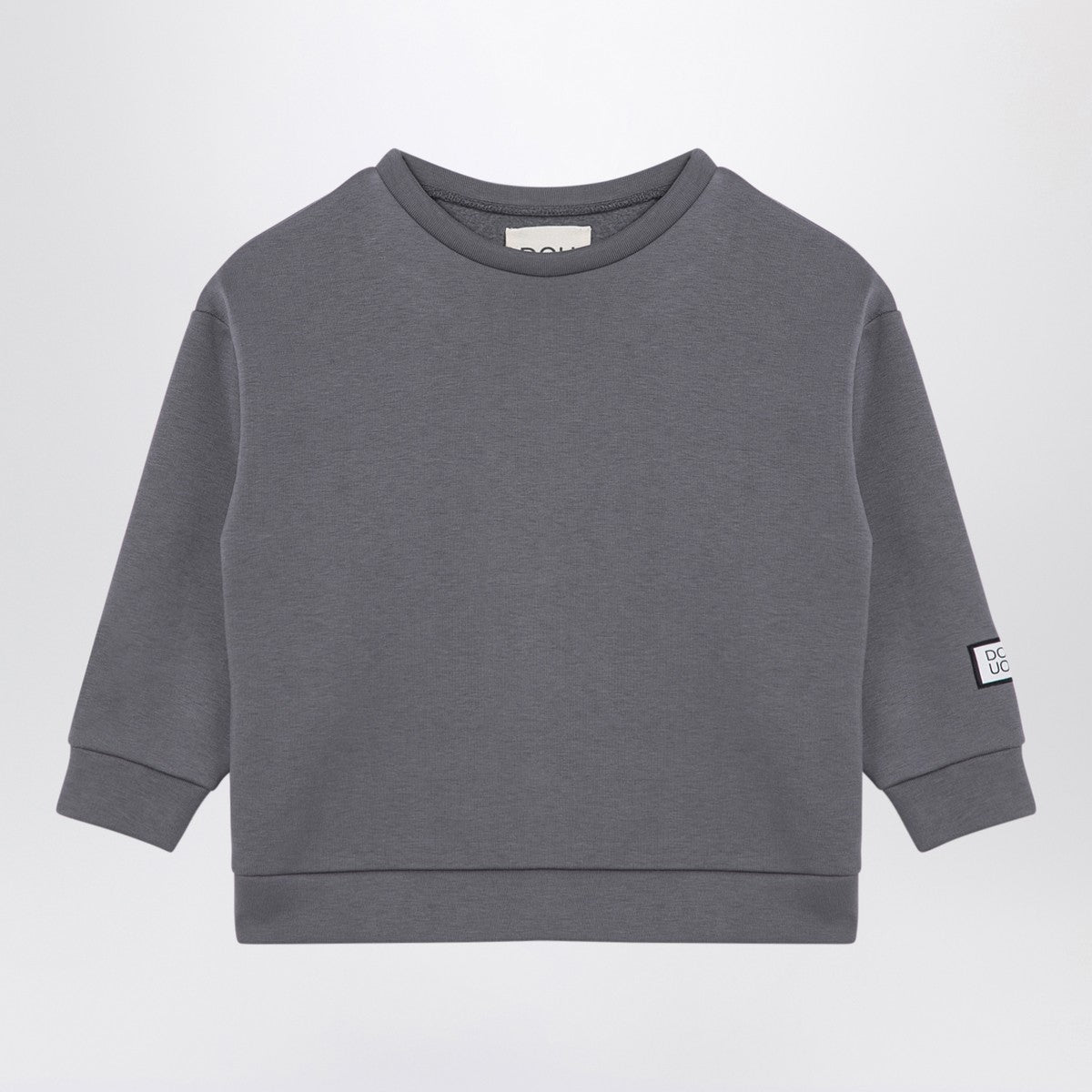 Douuod Grey cotton blend crew-neck sweatshirt