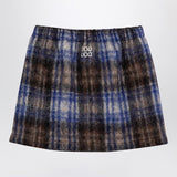 Douuod Grey/blue wool blend checked skirt