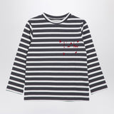 Douuod Grey/white striped cotton jersey