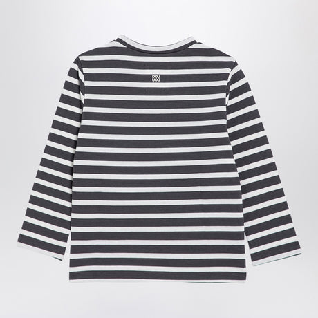 Douuod Grey/white striped cotton jersey
