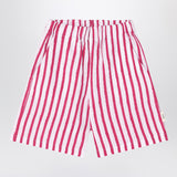 Douuod White/red striped Bermuda shorts in linen