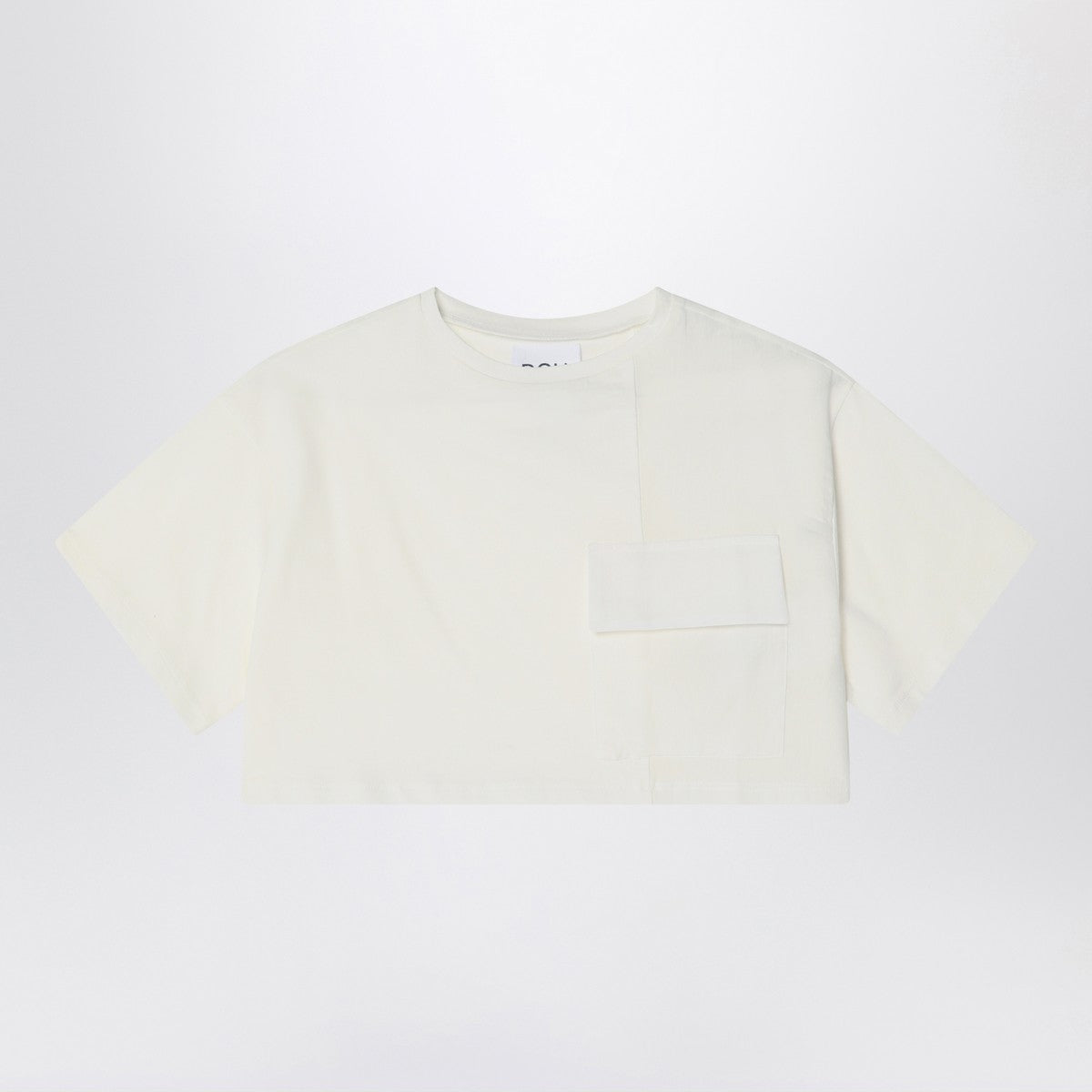 Douuod Ivory cropped t-shirt in cotton