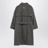 Douuod Ebony/beige checked wool coat