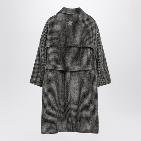 Douuod Ebony/beige checked wool coat