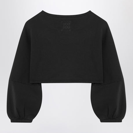 Douuod Cropped sweatshirt in black cotton