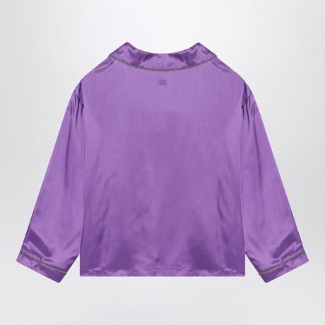 Douuod Purple satin pyjama shirt