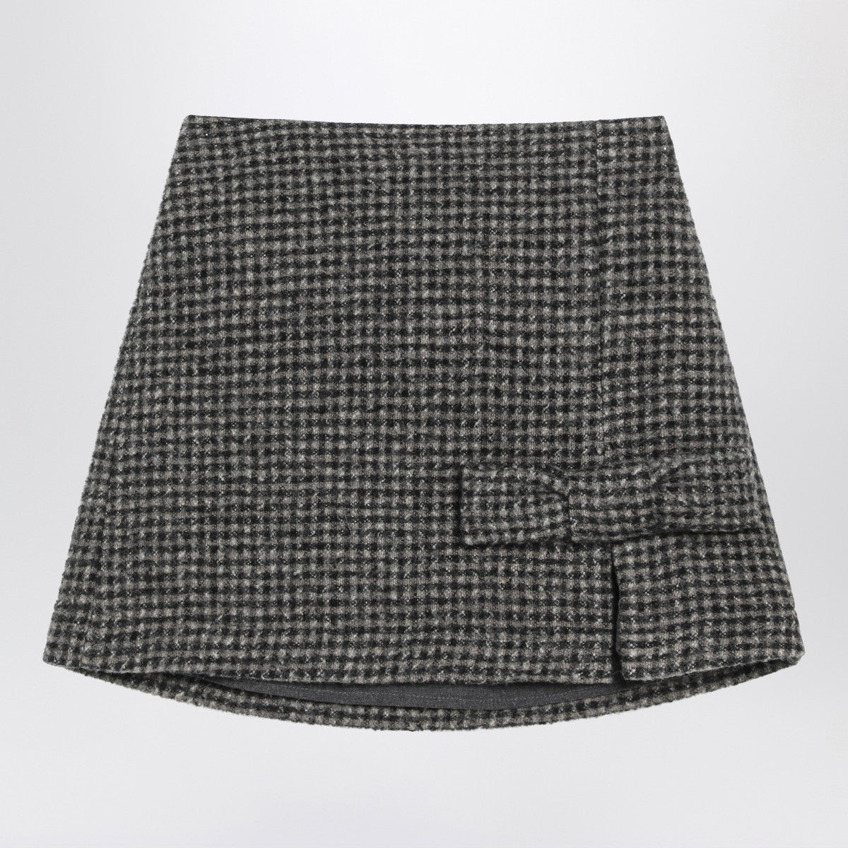 Douuod Ebony/beige checked wool Nicaragua skirt