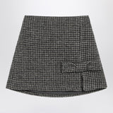 Douuod Ebony/beige checked wool Nicaragua skirt