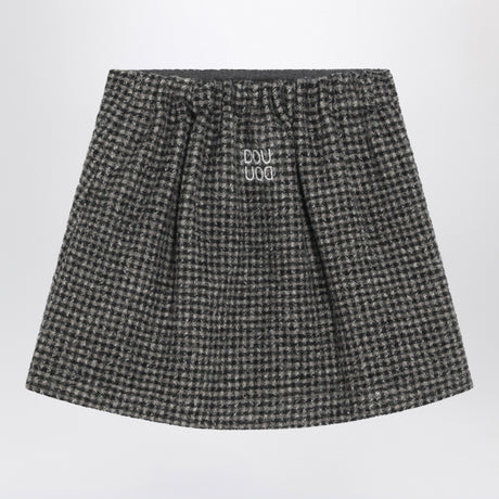 Douuod Ebony/beige checked wool Nicaragua skirt