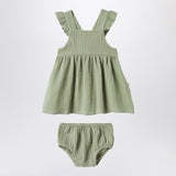 Teddy & Minou Sage green dress with ruffles
